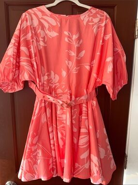 Prosperina dress  with a gorgeous coral and blush oversized floral print!
